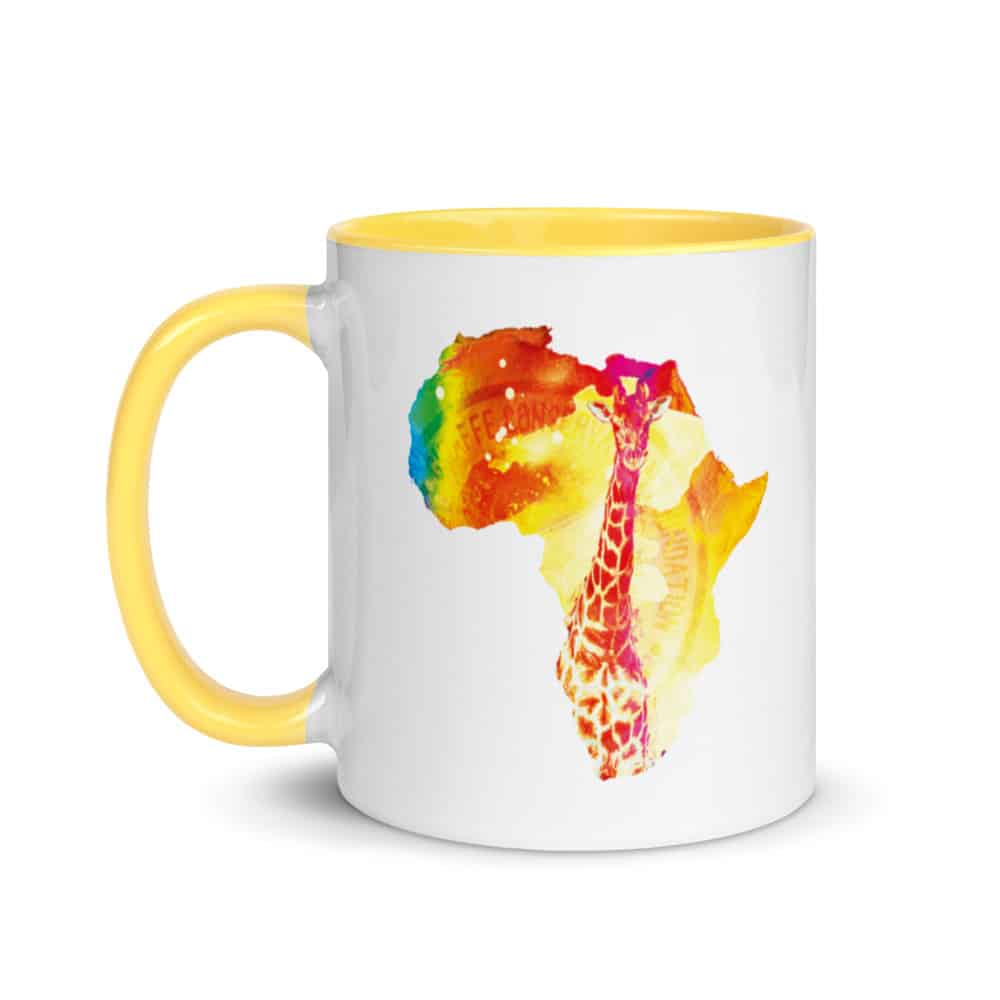 'Bright Giraffe in Africa' mug 3