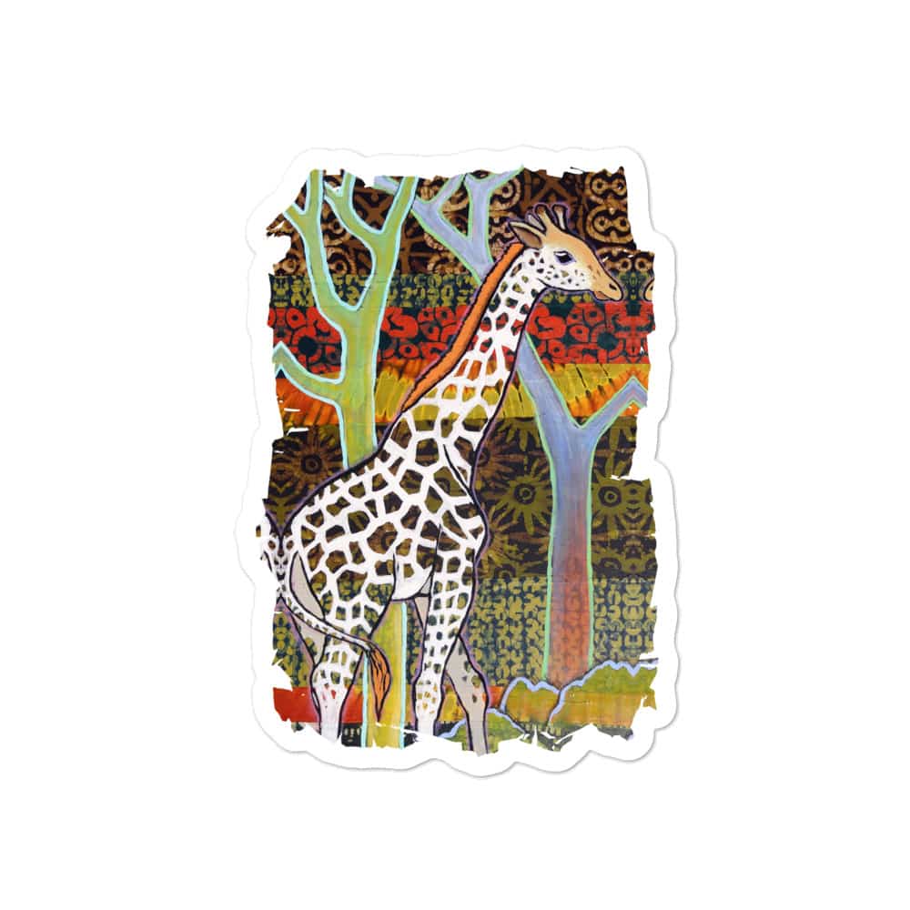 'West African Giraffe' by Ande Hall sticker 3