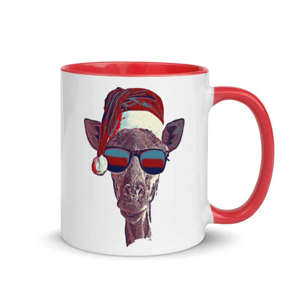 'Santa Giraffe' mug 4