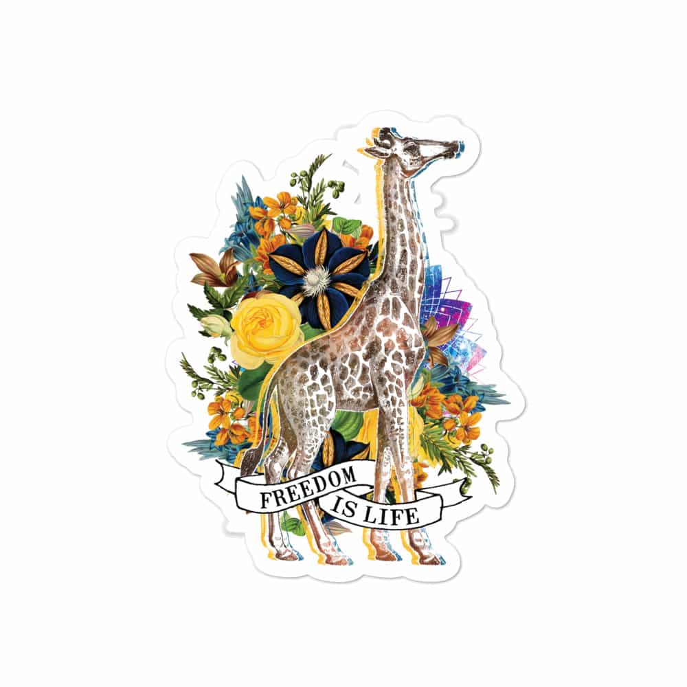 'Freedom is Life (Giraffe)' sticker 3