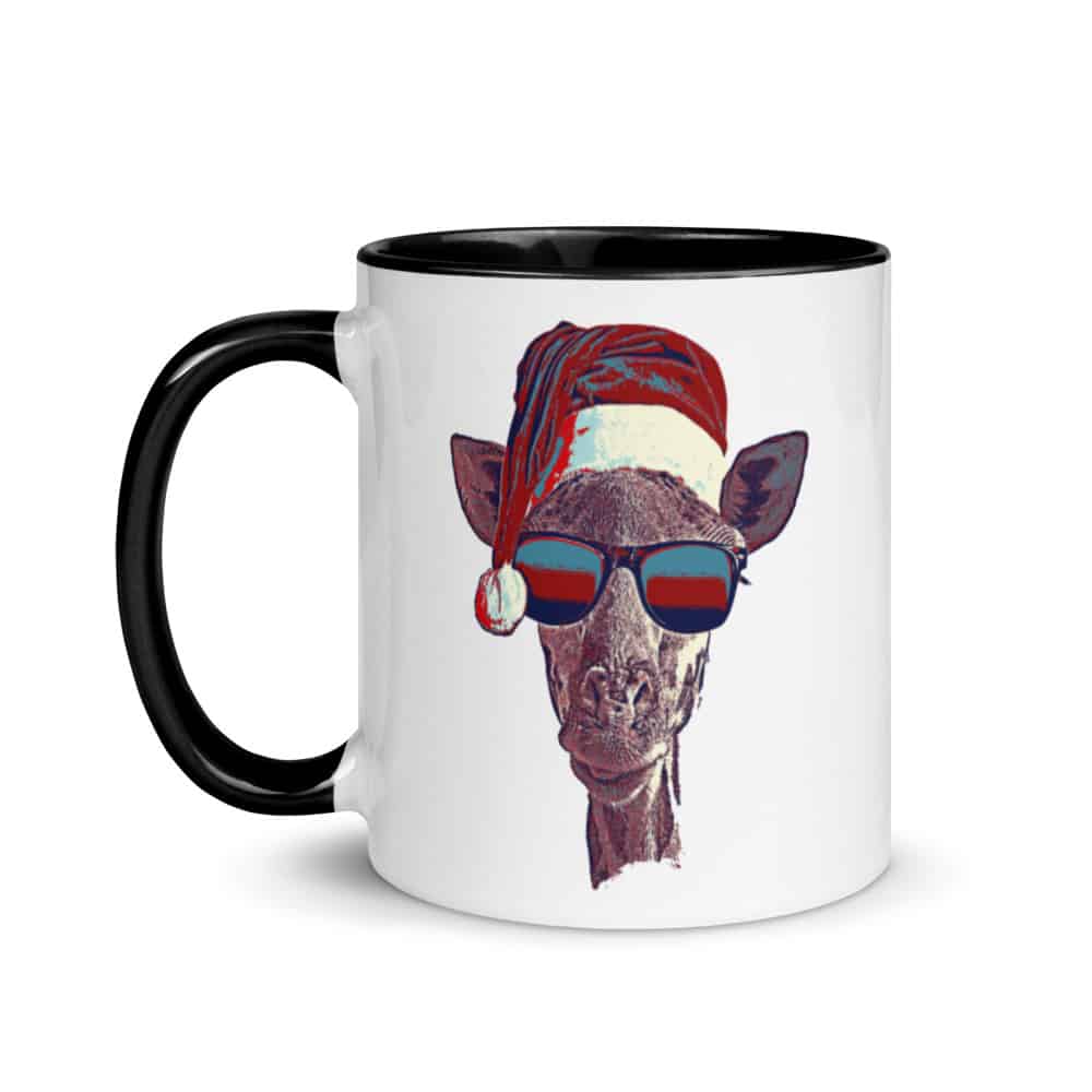 'Santa Giraffe' mug 3