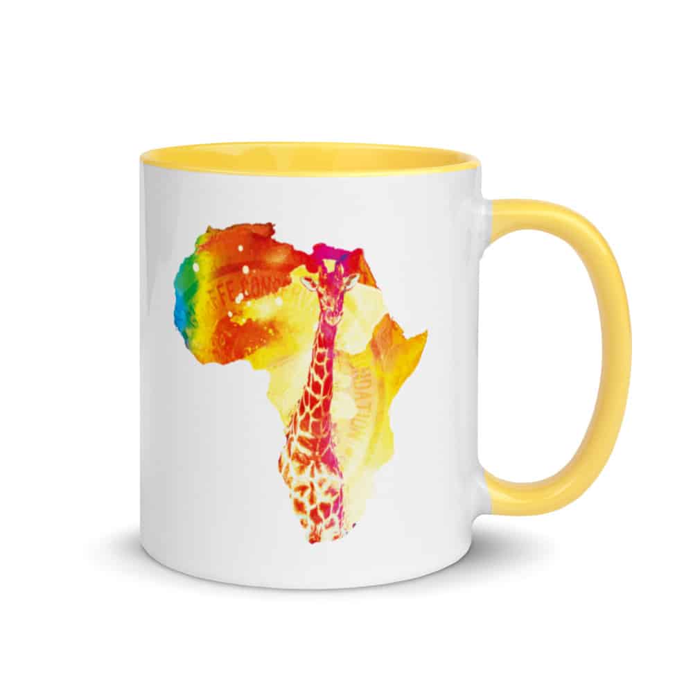 'Bright Giraffe in Africa' mug 1