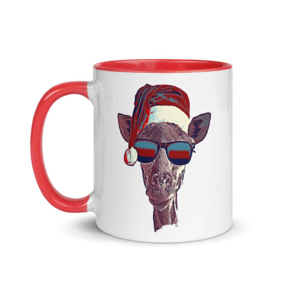 'Santa Giraffe' mug 6