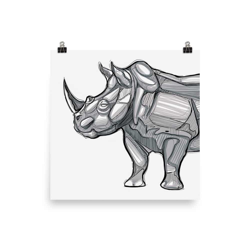 'Stalwart Rhino' fine art print 2