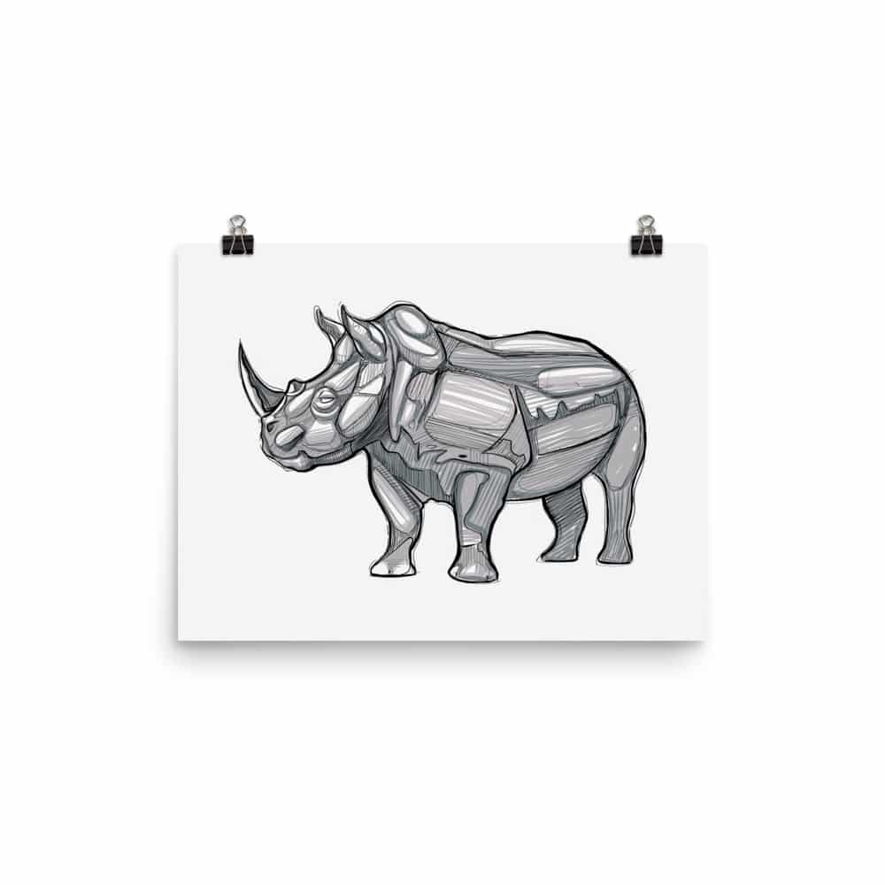'Stalwart Rhino' fine art print 1