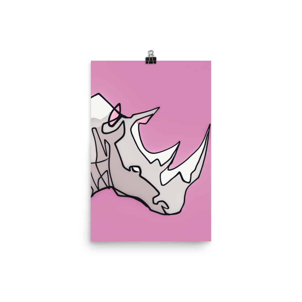 'Rhino on Pink' fine art print 3
