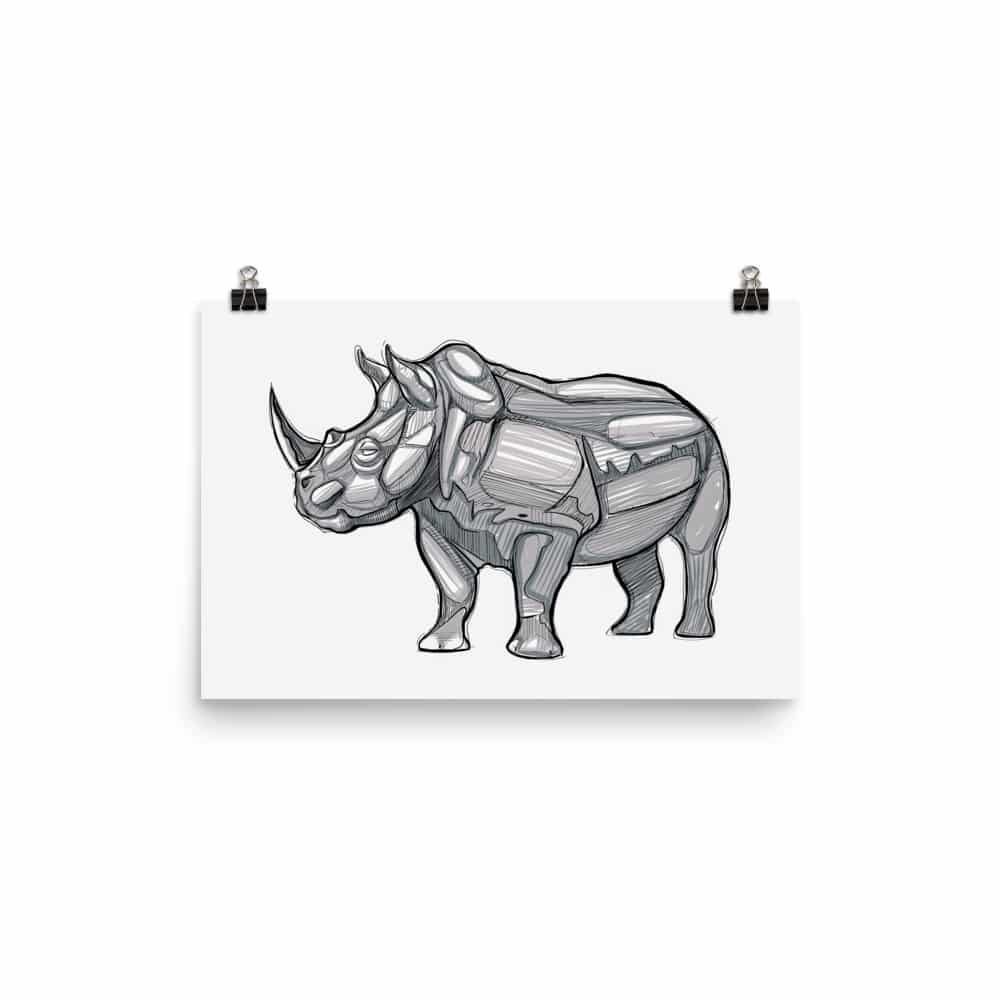 'Stalwart Rhino' fine art print 3
