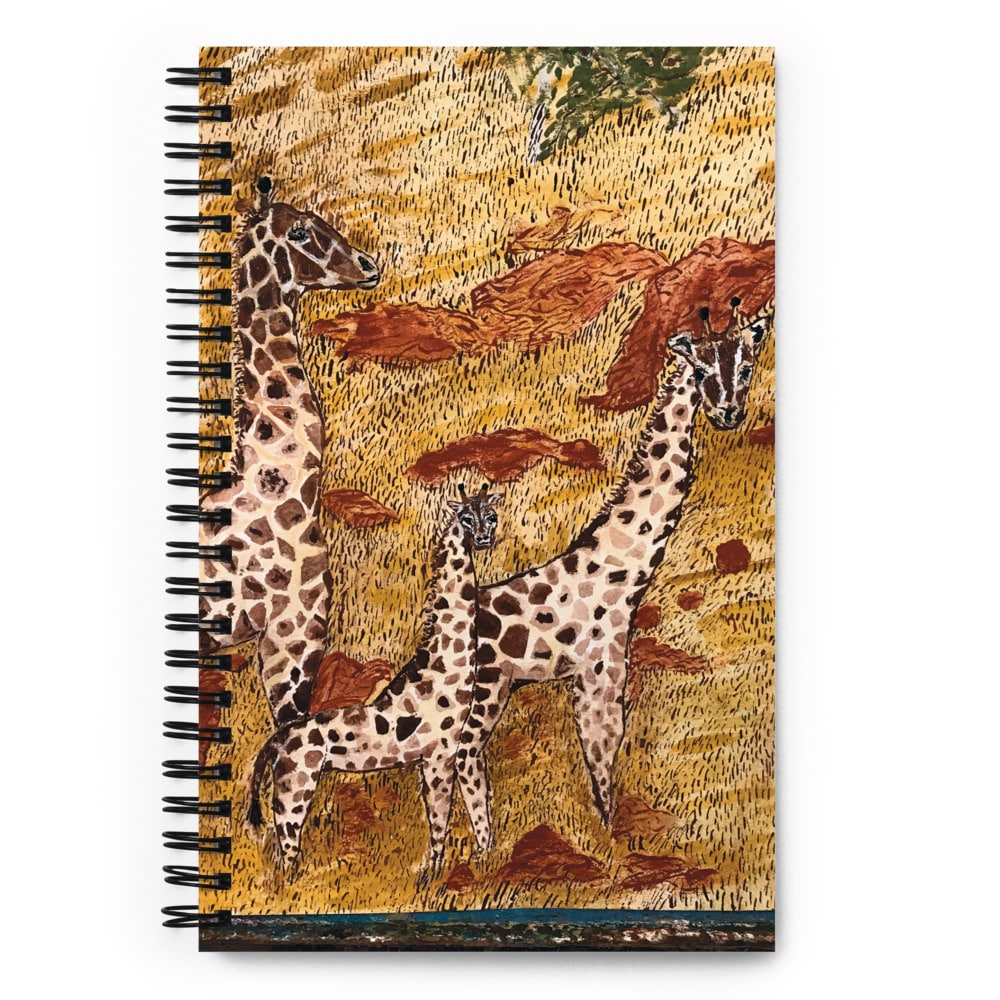 'Giraffe on Plains' spiral notebook 1