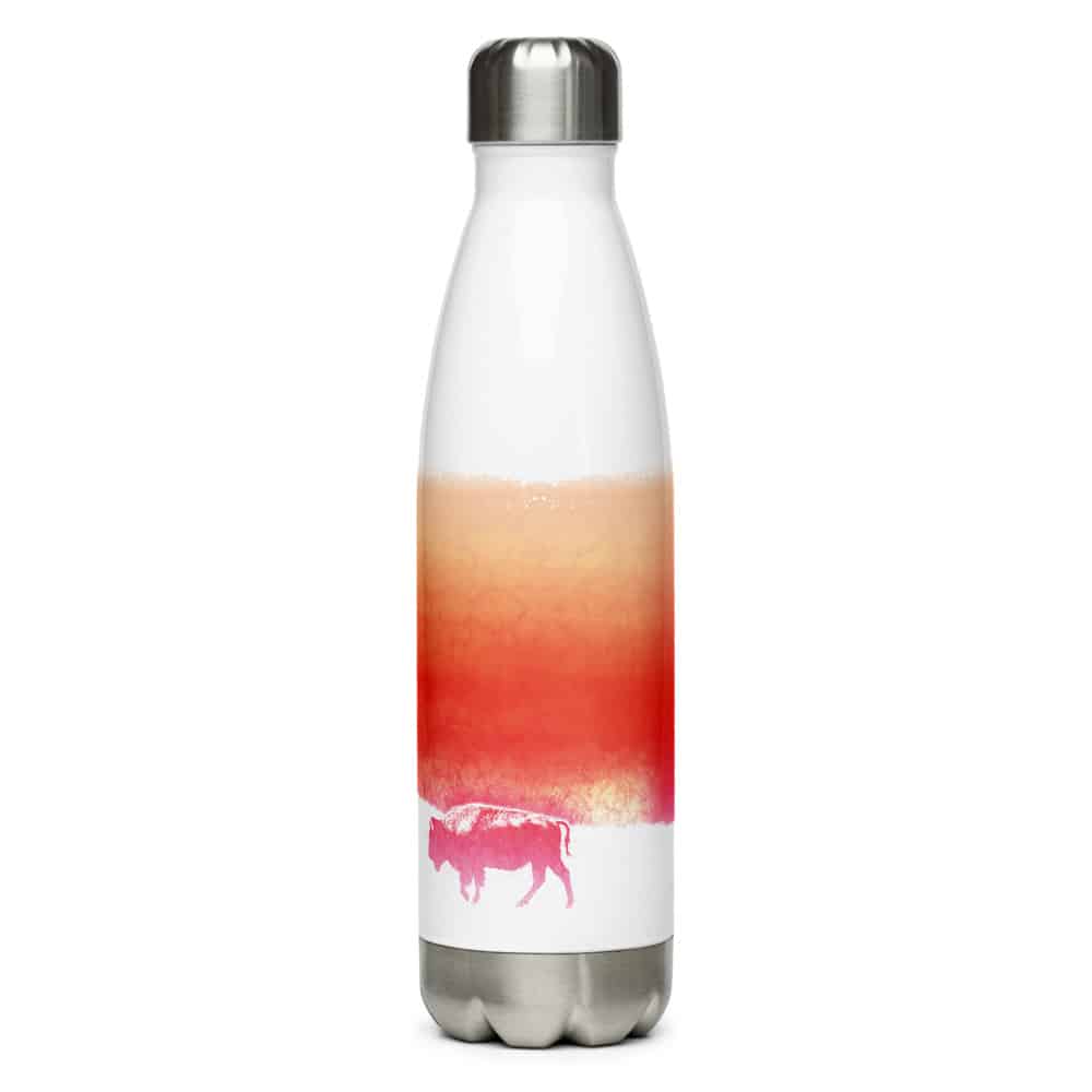 'Buffalo at Sunrise' stainless steel water bottle 7