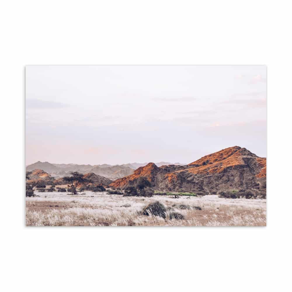 ‘White Field with Sun on Hillside’ standard postcard