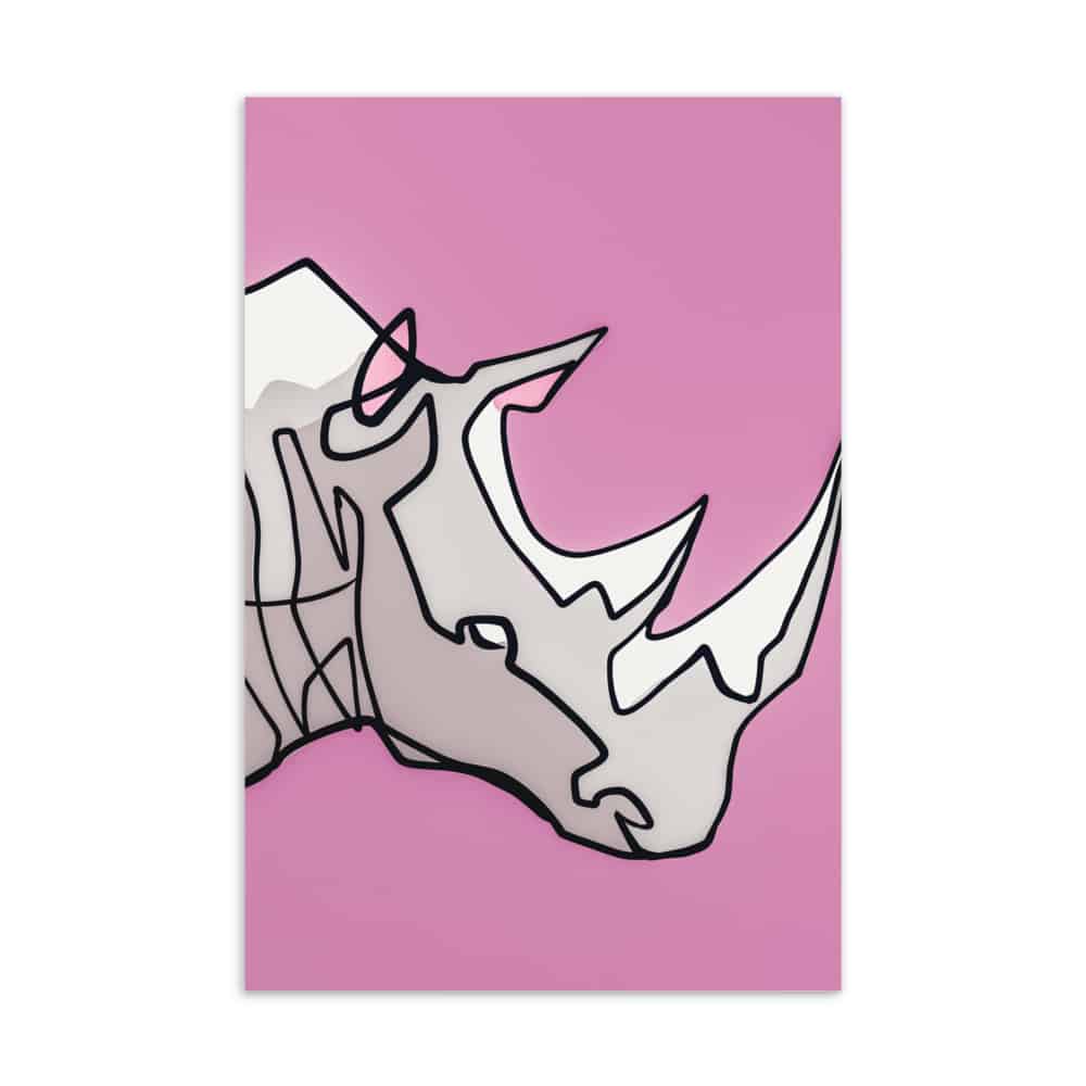 'Abstract Rhino' standard postcard 1