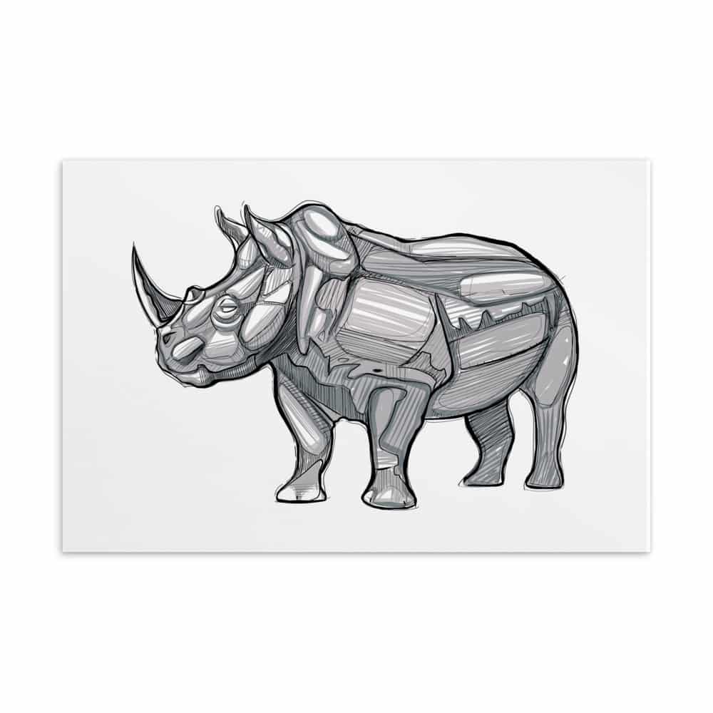 'Stalwart Rhino' standard postcard 1