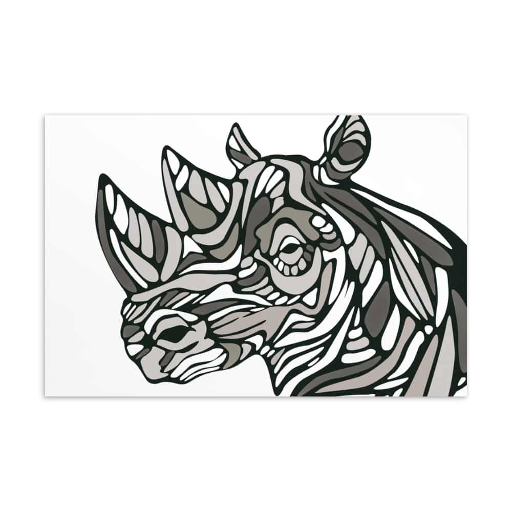 'Abstract Rhino' standard postcard 2