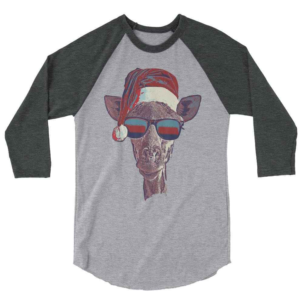 'Santa Giraffe' Limited Edition 3/4 sleeve raglan shirt 1