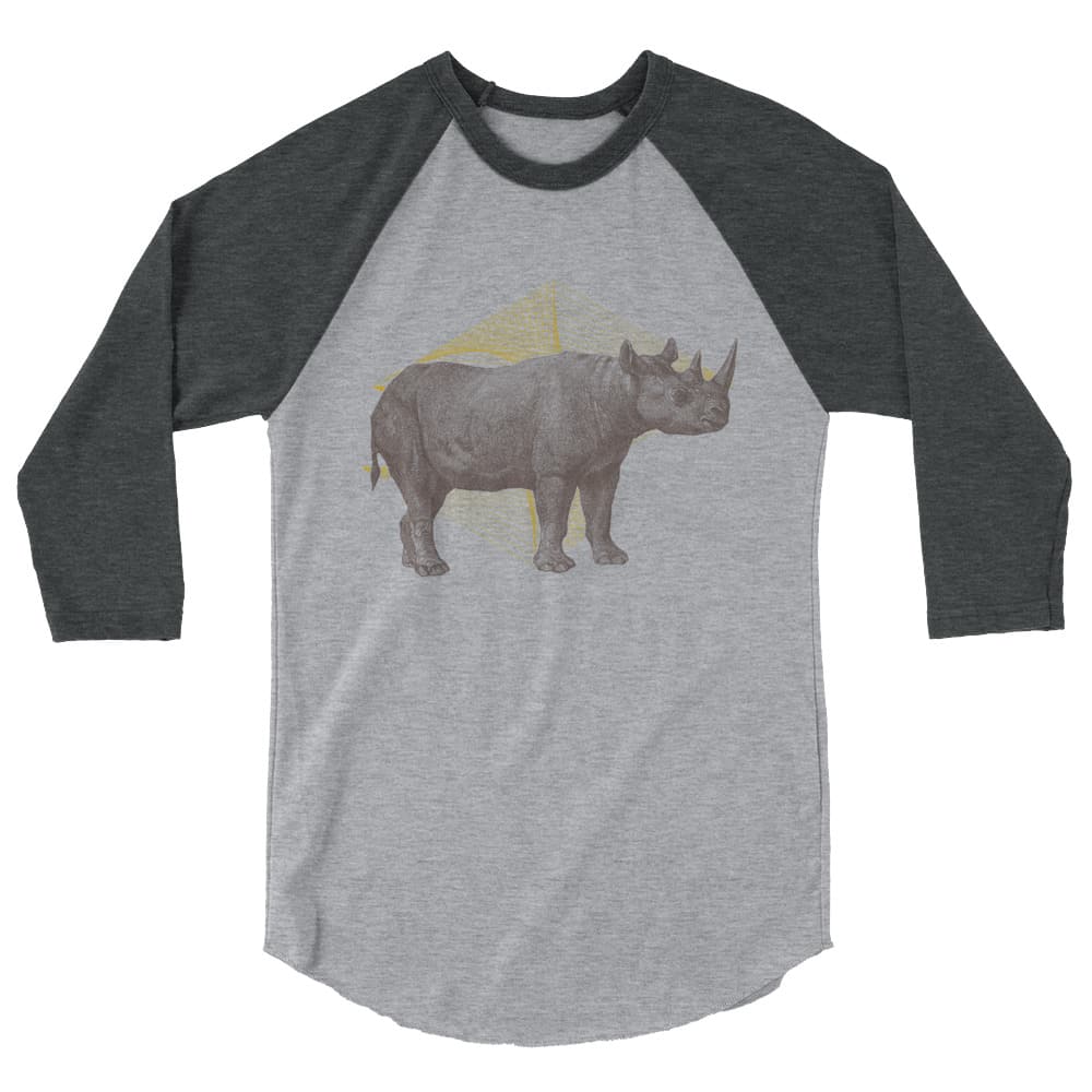 'Golden Geometry (Rhino)' 3/4 sleeve raglan shirt 1