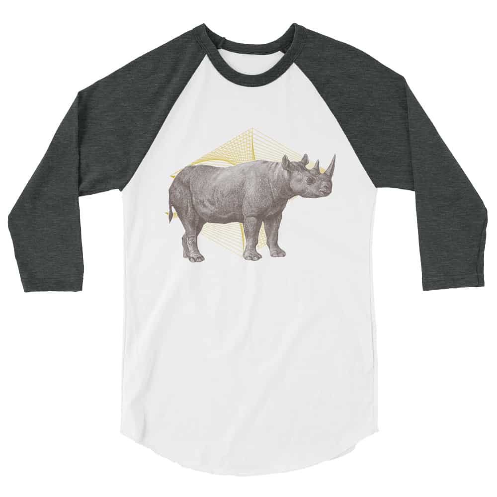 'Golden Geometry (Rhino)' 3/4 sleeve raglan shirt 2