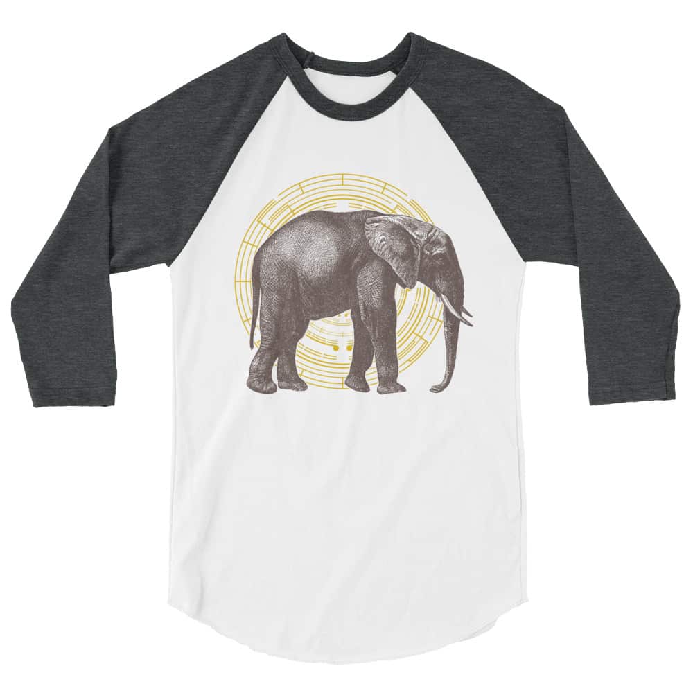 'Golden Geometry (Elephant)' 3/4 sleeve raglan shirt 2