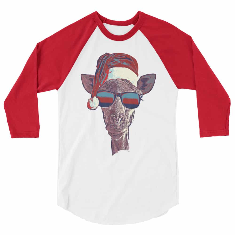 'Santa Giraffe' Limited Edition 3/4 sleeve raglan shirt 2