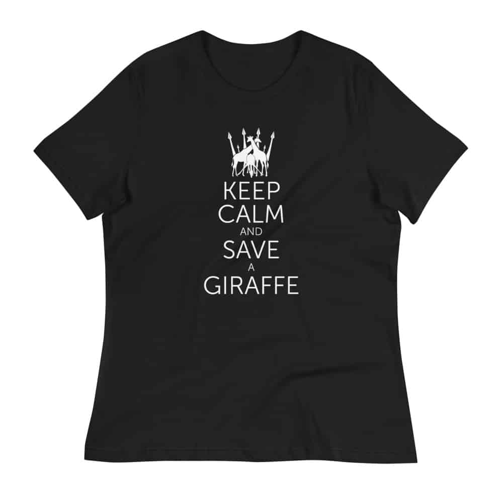 'Keep Calm and Save a Giraffe' women's tee 3