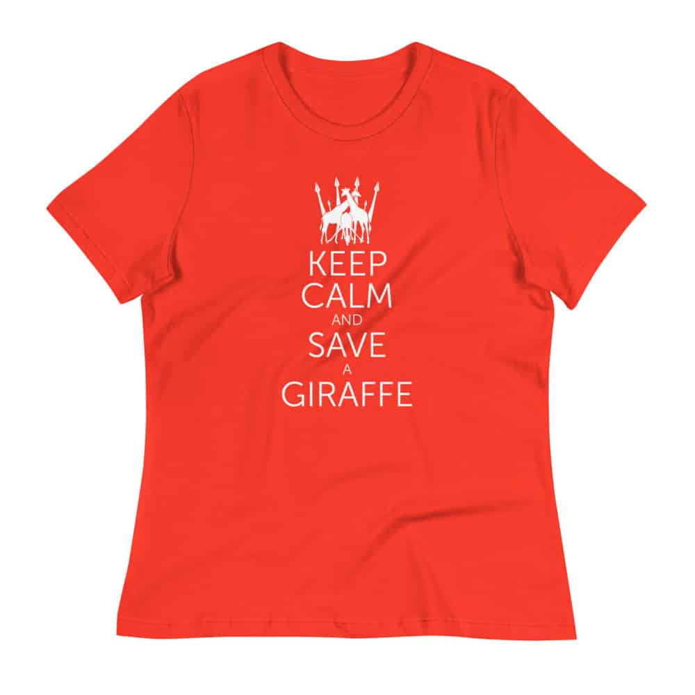 'Keep Calm and Save a Giraffe' women's tee 1
