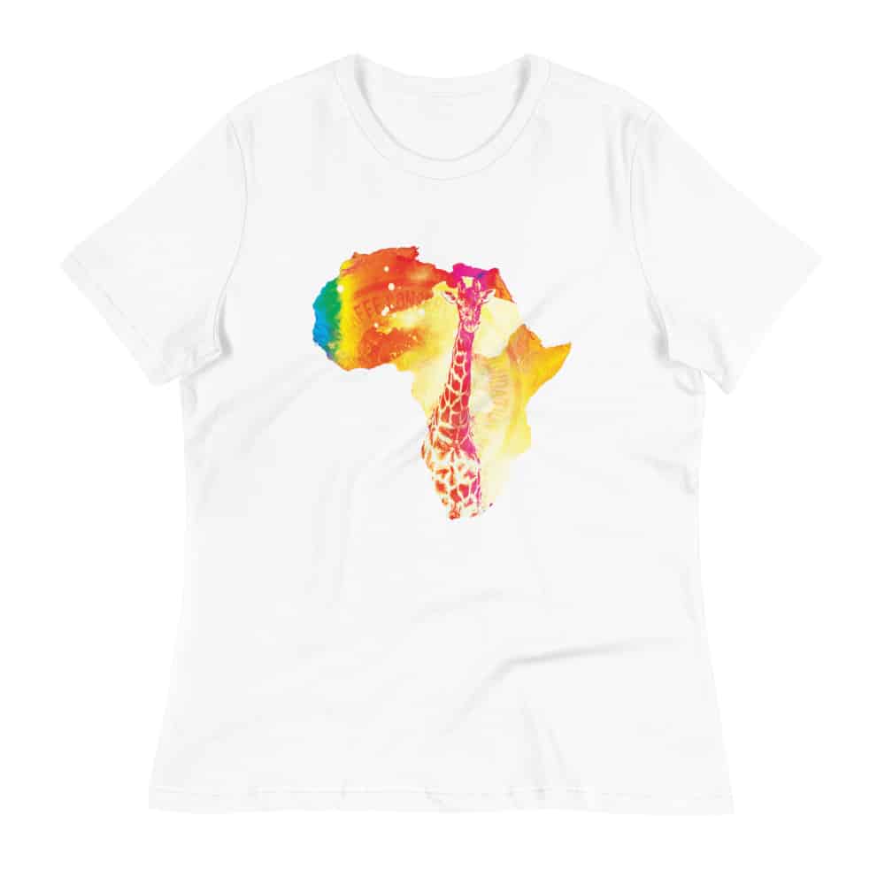 ‘Bright Giraffe in Africa’ women’s tee